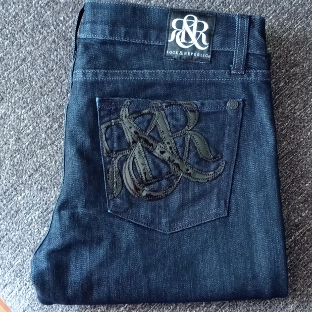 🖤Rock & Republic🖤 - Cosbie Dark Wash Skinny Jean w/Patent Pockets